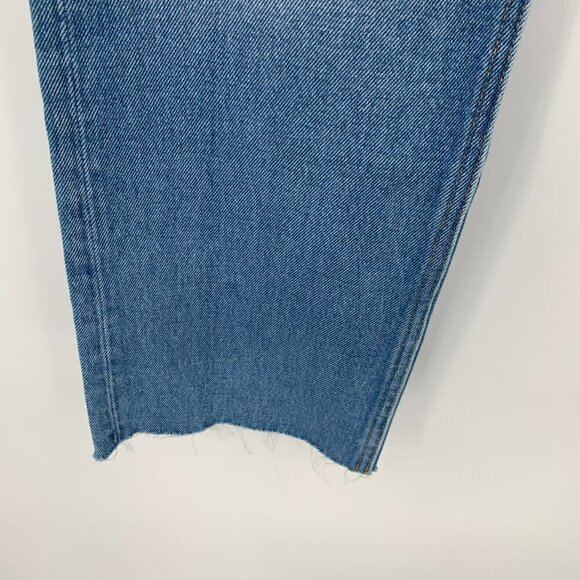 Re/Done 70s Crop boot jeans raw hem high rise bootcut denim medium women new 30 - Picture 3 of 8